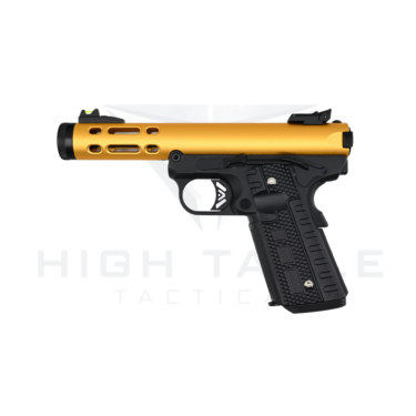 WE GALAXY 1911 GAS BLOWBACK PISTOL (GOLD SLIDE – BLACK FRAME)