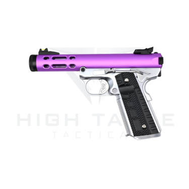 WE GALAXY 1911 GAS BLOWBACK PISTOL (PURPLE SLIDE – SILVER FRAME)
