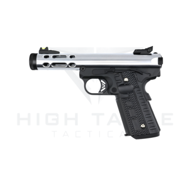 WE GALAXY 1911 GAS BLOWBACK PISTOL (SILVER SLIDE – BLACK FRAME)