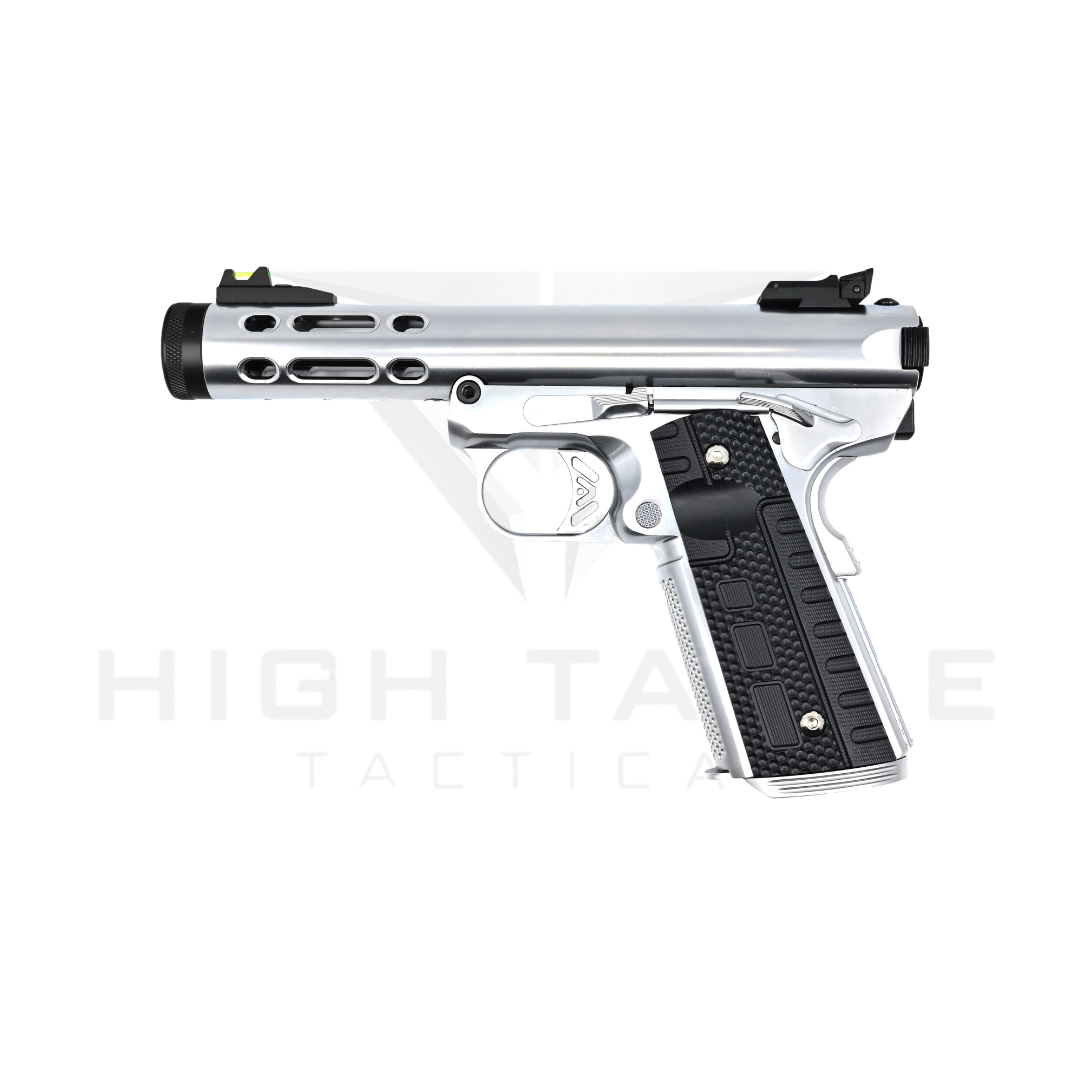WE GALAXY 1911 GAS BLOWBACK PISTOL (SILVER SLIDE – SILVER FRAME)