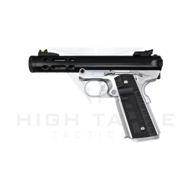 WE GALAXY 1911 GAS BLOWBACK PISTOL (BLACK SLIDE – SILVER FRAME)