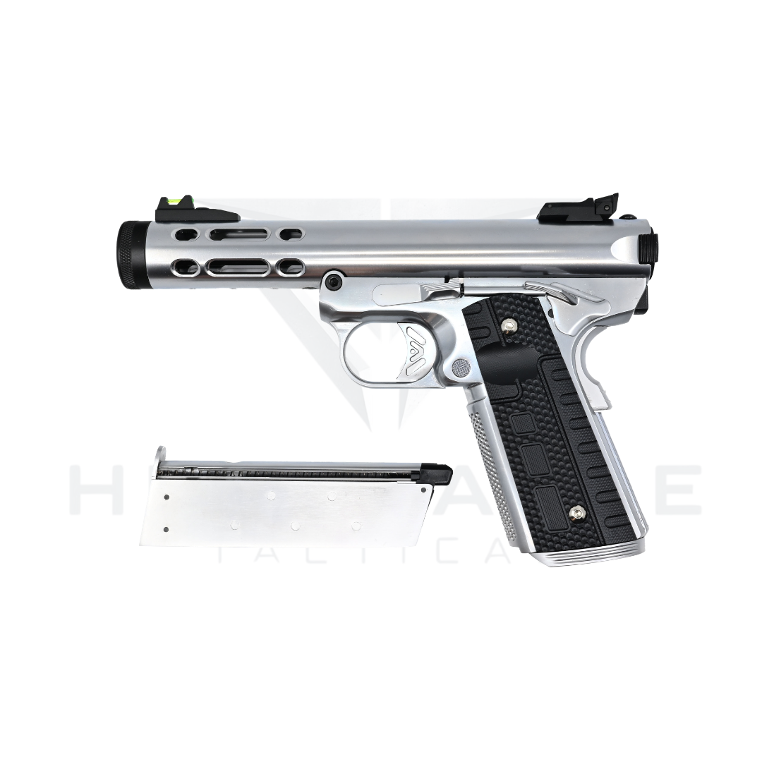 WE GALAXY 1911 GAS BLOWBACK PISTOL (SILVER SLIDE – SILVER FRAME) - Image 3