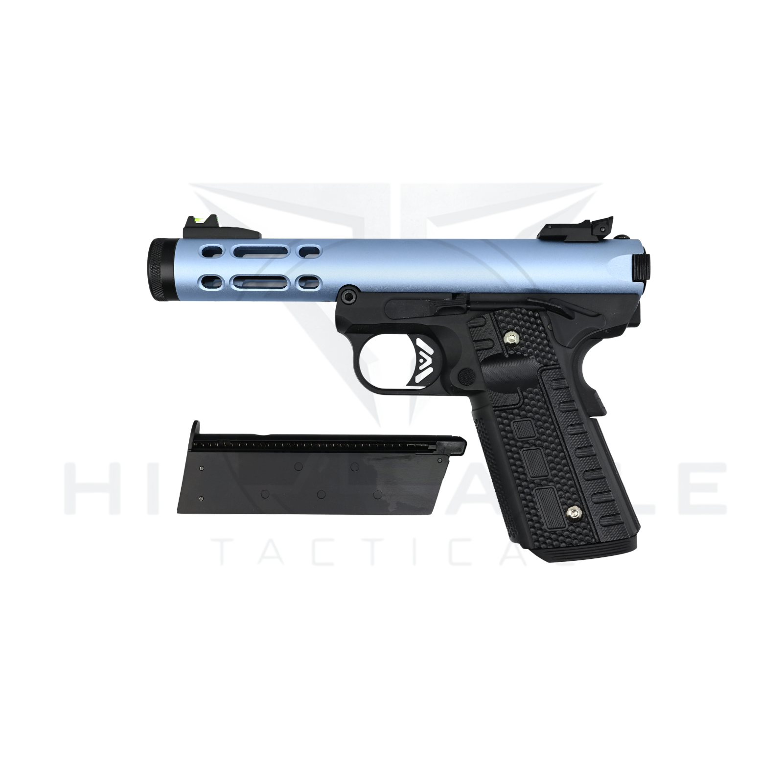 WE GALAXY 1911 GAS BLOWBACK PISTOL (BLUE SLIDE – BLACK FRAME) - Image 3